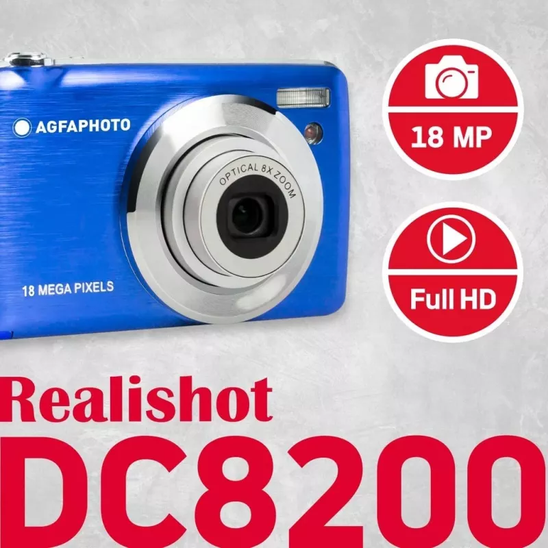 Agfa Photo DC8200 Sinine + Ümbris + SD-kaart 16GB