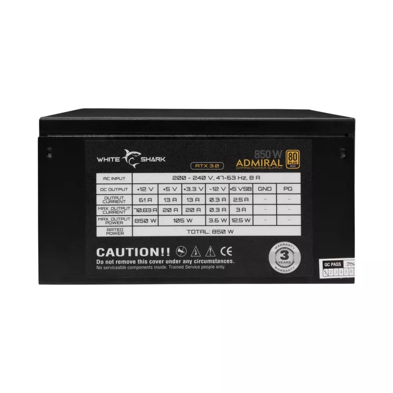 Toiteplokk White Shark GPSU-850W Admiral 850W