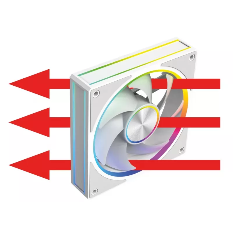 Korpuse ventilaator MODECOM VOLCANO LOOP 120 ARGB Valge — 120 mm, ARGB-valgustus, PWM-tugi, 400–1400 p/min