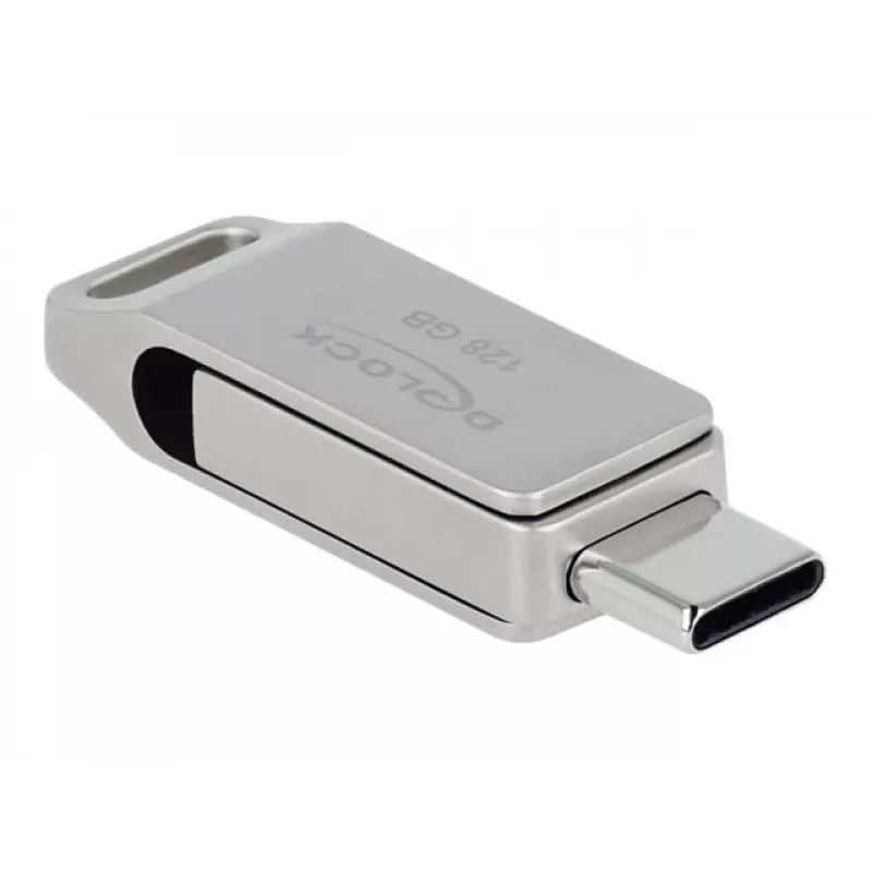 USB-mälupulk DeLOCK 128GB USB-C Type-A pöördmehhanismiga mudel