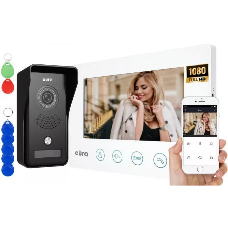 VIDEO INTERCOM EURA VDP-42A3 GAMMA+ valge monitor TUYA