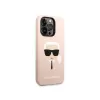 Karl Lagerfeld KLHMP14XSLKHLP iPhone 14 Pro Max 6.7 kõva ümbris heleroosa / heleroosa Silikoon Karl tolline Pea Magsafe
