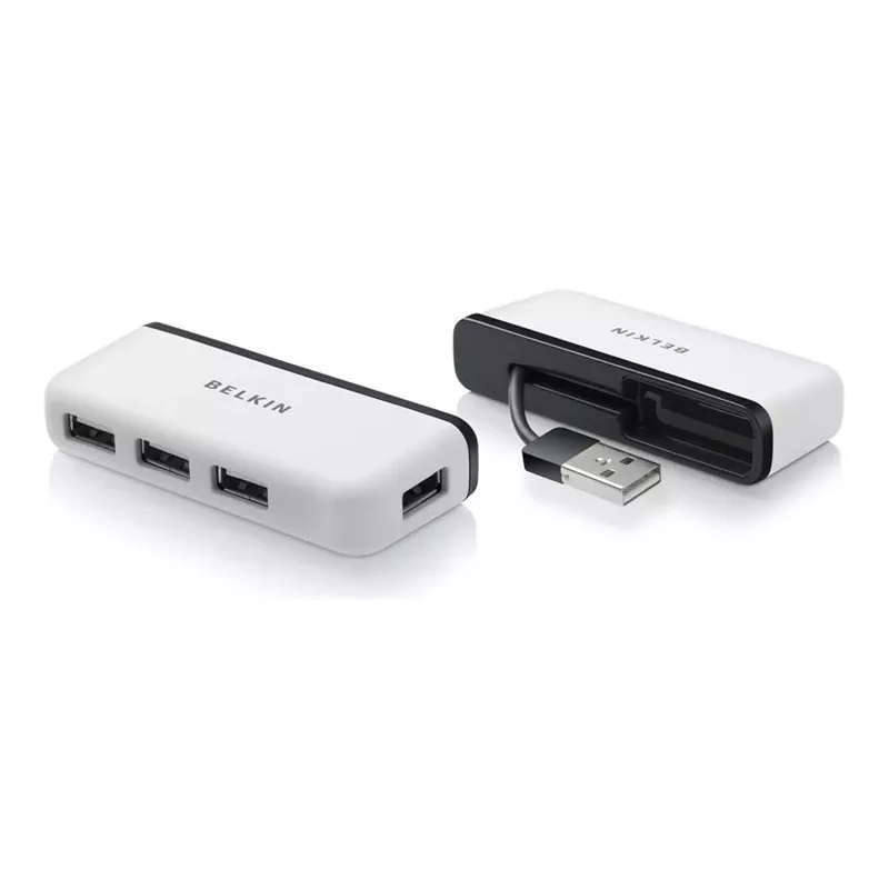 Belkin USB 2.0 4-Port Travel Hub, hõbedane, F4U021bt