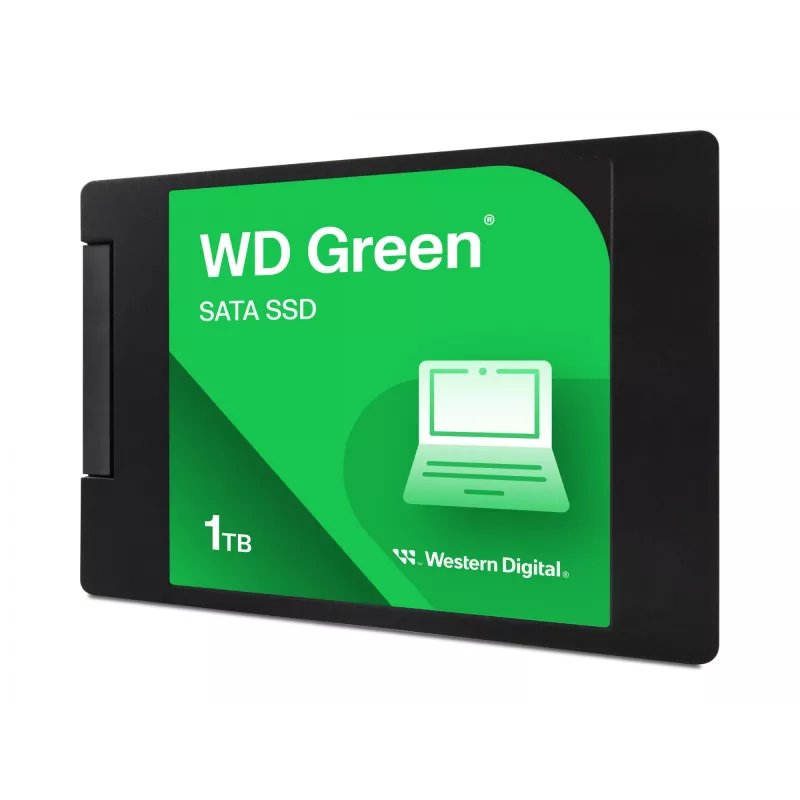 WD WDS100T3G0A-00BJG0 Storage Drive Green on WD pooltoodetud pooljuhtketas (SSD). Selle esiletõstetud omadused on roheline viimistlus, 2,5-tolline vormitegur ja 2,5-tolline ekraani diagonaal.