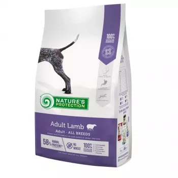 Kuiv koeratoit nature's protection Adult Lamb All Breeds 12 kg — 24% valku, 13% rasva, 2,5% kiudaineid