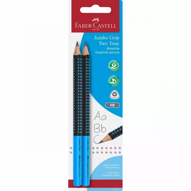 FABER-CASTELL pliiats Jumbo Grip Two Tone 2xBS BK