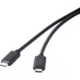 USB 3.1 Gen 2 kaabel Renkforce 1 m USB-C pistikuga, must