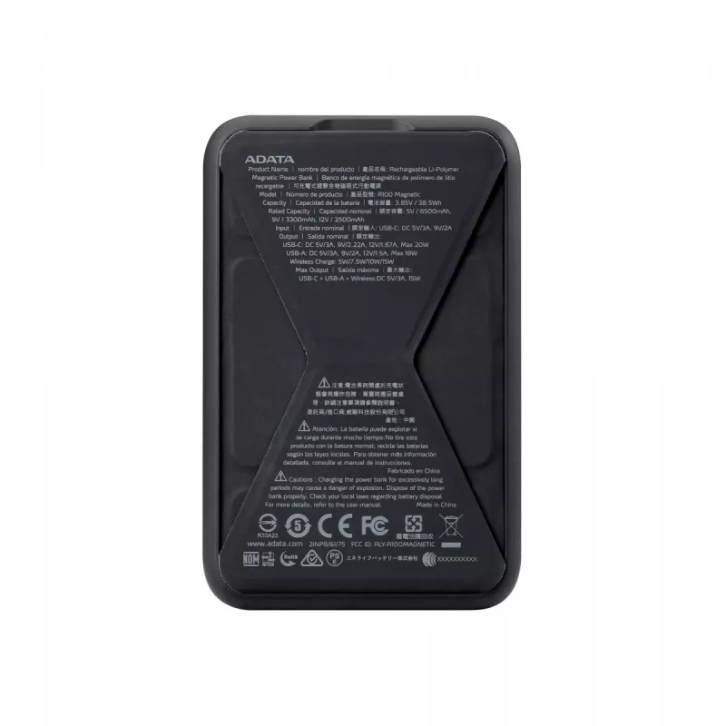 ADATA PR100-12BK akupank liitium-polümeer (LiPo) 10000 mAh juhtmevaba laadimine must
