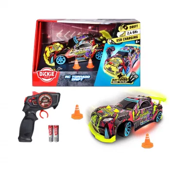 Raadiojuhitav auto Dickie Tornado Drift RTR 2,4 GHz — sõiduvalmis trikiauto