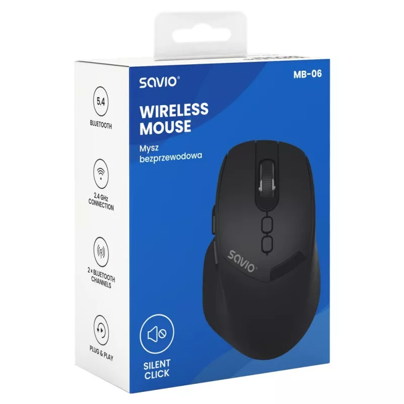 Savio MB-06 hiir Universaalne Mõlemakäeline Bluetooth 3800 DPI