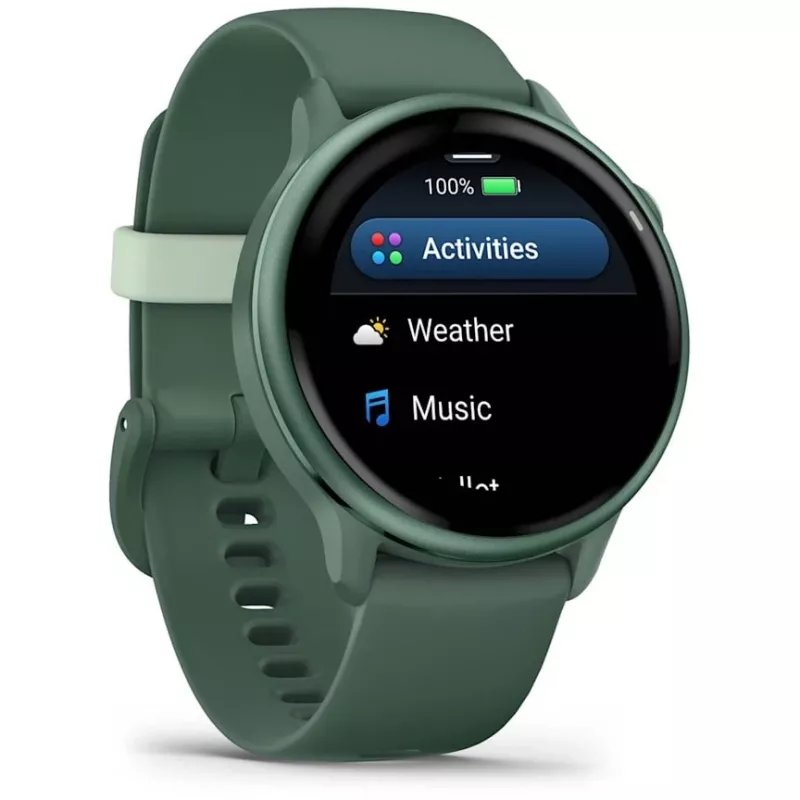Nutikell GARMIN vívoactive 6 – spordikell, 42 mm alumiinium/polümeer korpus, AMOLED 1,2 tolli, GPS, 5 ATM, optiline pulss, SpO2, 8 GB, roheline