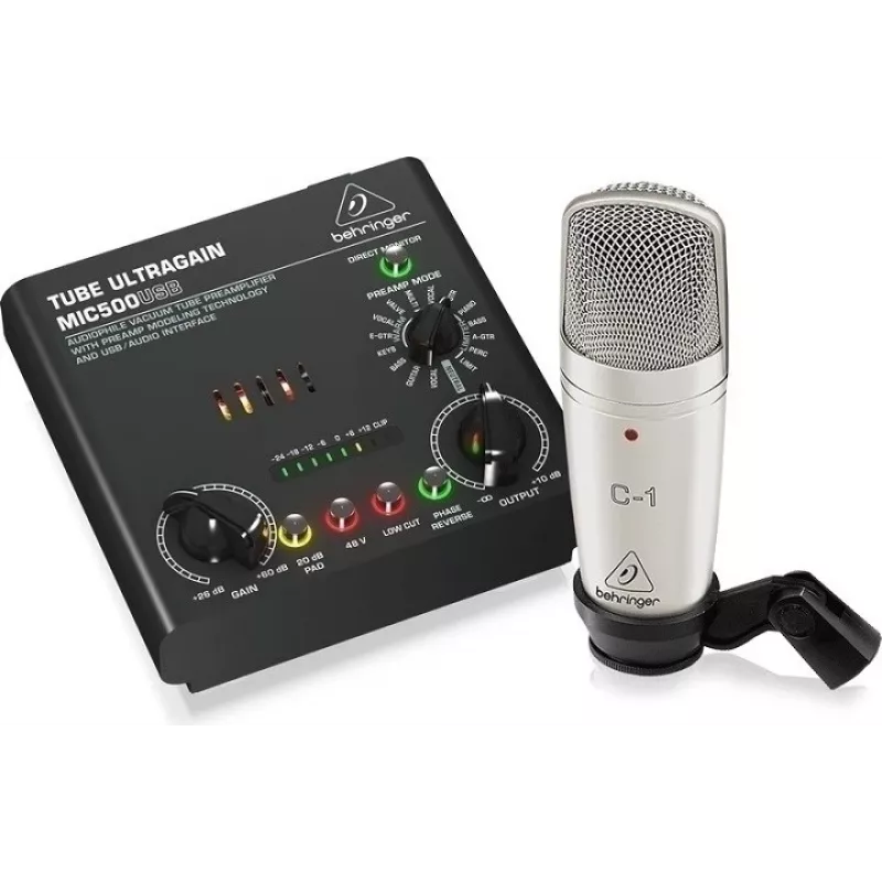 Mikrofon Behringer Voice Studio - salvestus- ja taskuhäälingukomplekt