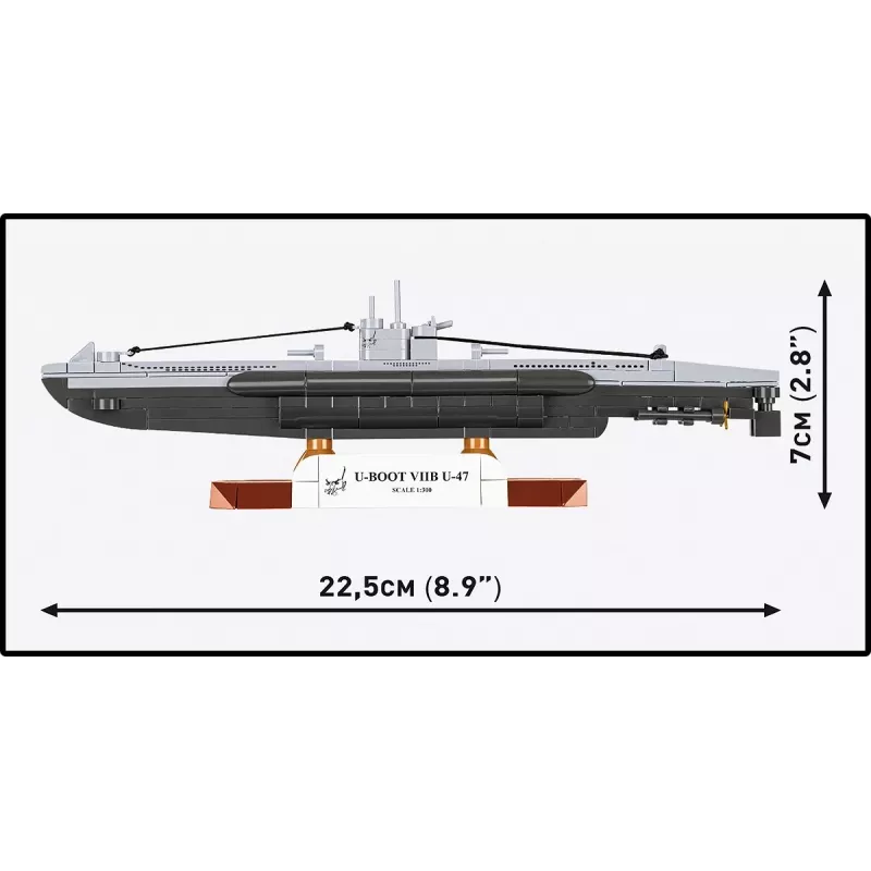 Mudellaev allveelaev Cobi U-47 T.VIIB 1:300 komplekt, bränd Cobi, mudel 4858