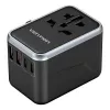 Vention reisiadapter FJFB0 65W — 2× USB-C PD/PPS, 2× USB-A (QC/BC), HDMI väljund, alumiinium/must