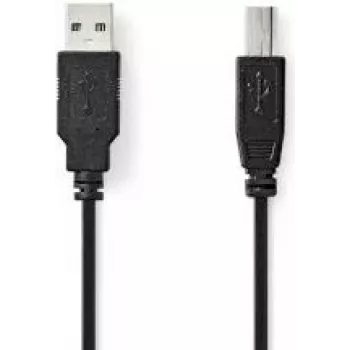 Nedis USB-kaabel | USB 2.0 | USB-A-pistik | USB-B-pistik - 10 W | 480 Mbit/s | nikeldatud | 1,00 m | Ümmargune | PVC | Must | Silt