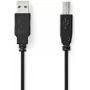 Nedis USB-kaabel | USB 2.0 | USB-A-pistik | USB-B-pistik - 10 W | 480 Mbit/s | nikeldatud | 1,00 m | Ümmargune | PVC | Must | Silt