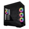 Lian Li Vector V100 Midi Tower — Must läbipaistva paneeliga, toetab 3×120 mm külje- + 1×120 mm tagumist ventilaatorit, 3,5-tolline HDD, 2,5-tolline SSD, 235,5×446×484,6 mm