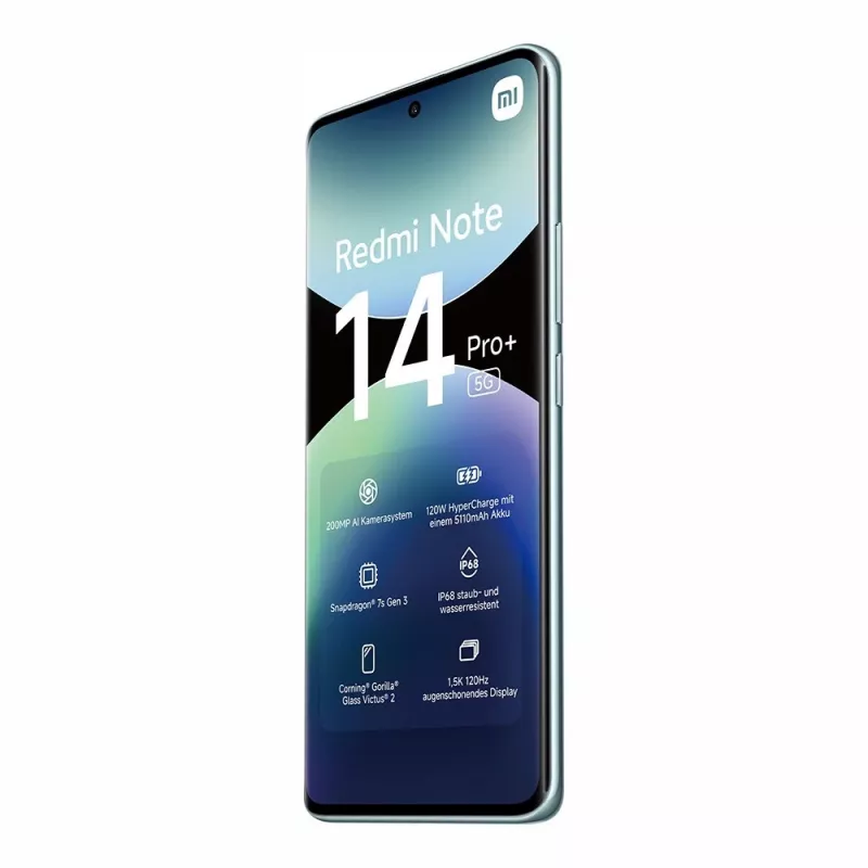 Nutitelefon Xiaomi Redmi Note 14 Pro+ 5G — 6.67-tolline AMOLED, 8 GB RAM, 256 GB, 200 MP, IP68, 5110 mAh