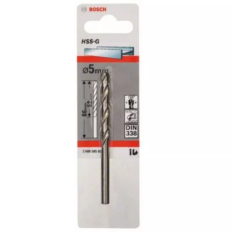 Keerdtreipuur Bosch Metal HSS-G DIN 338 5 mm