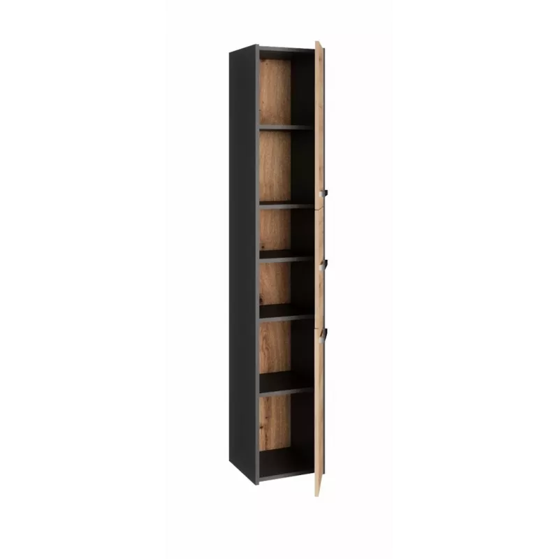 Vannitoa panipaik top e shop S33 — eraldiseisev, tammepuust raam, antratsiit/Artisan viimistlus, 6 riiulit