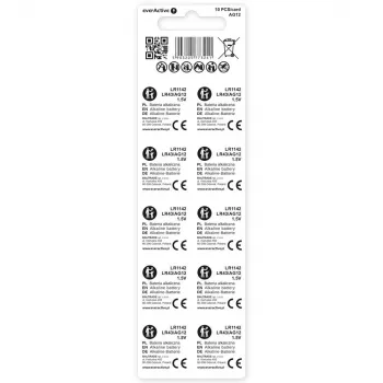 leelisnööpelement everActive G12 AG12 1,5 V — komplektis 10 tk