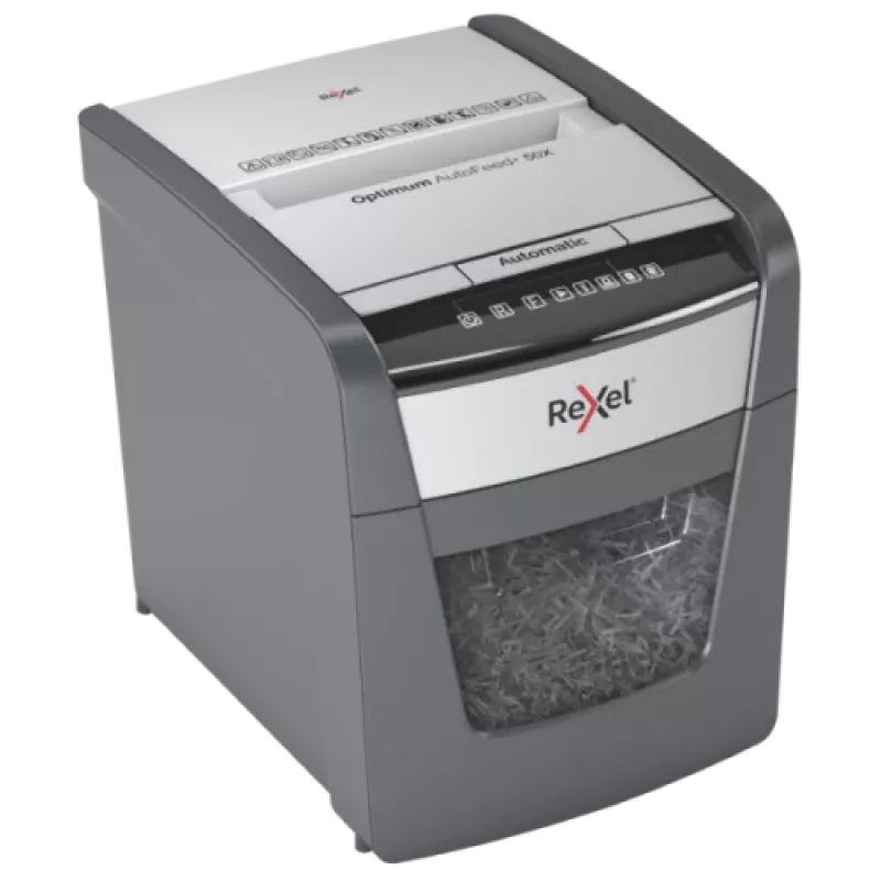 Rexel Optimum AutoFeed+ 50X automaatne ristlõikepaberipurustaja P4