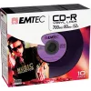 EMTEC Vinyl Look - 10 x CD-R - 700 MB (80 Min) 52x - sinine, kollane, lilla, roheline, roosa - Slim Jewel Case