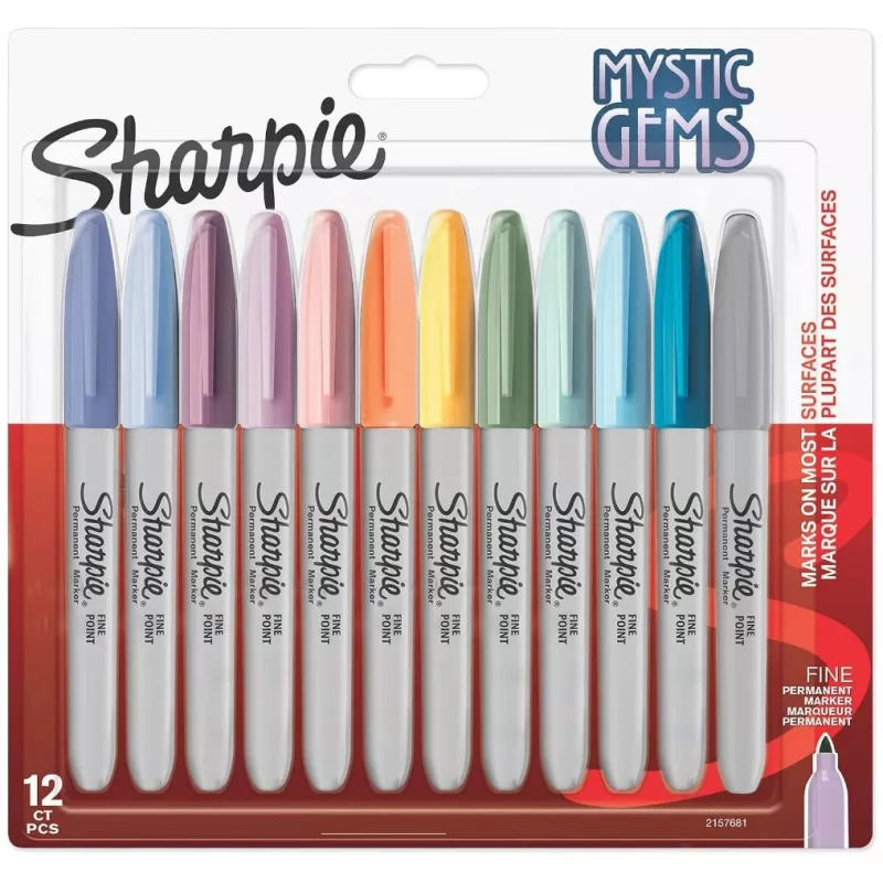 Püsiv marker Sharpie 2157681 peen ots (1 mm) erinevad värvid, 12 tk pakk