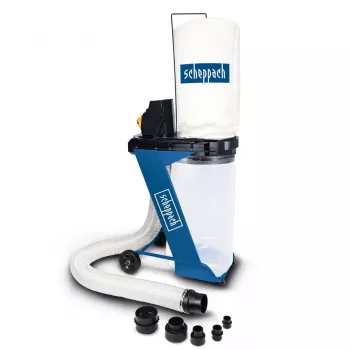Kuivtolmuimeja Scheppach DC500 — 75 L, 550 W, 1150 m³/h, 2 m voolik, 10 cm läbimõõt