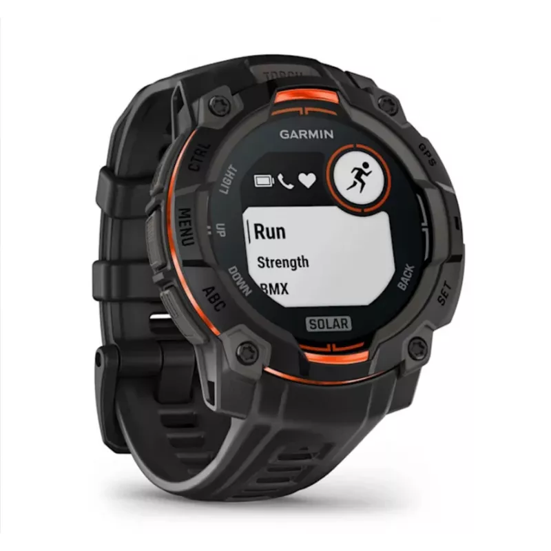 Garmin Instinct® 3 – 45 mm, päikeseenergiaga käekell Must