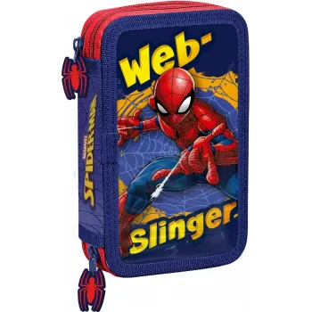 Pennal Kids Euroswan 2 tõmblukuga ja tarvikutega Spiderman punane-sinine