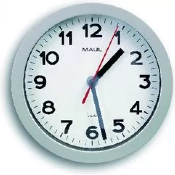 MAUL Wanduhr MAULstep White Silver plastik, Ø 20,0 cm (9052995)