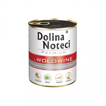 Märg koeratoit Dolina Noteci veiseliha ja sealihaga täiskasvanud 800 g purk — 11% valku, 78% niiskust