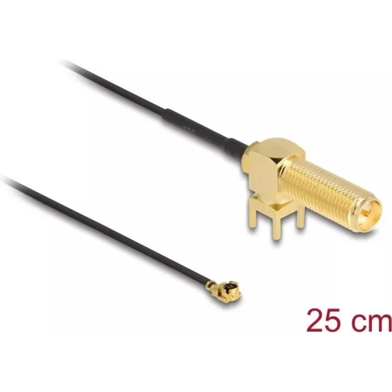 Koaksiaalkaabel DeLOCK 12036 0,25 m RP-SMA I-PEX MHF1 Must
