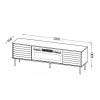 TV-kapp cama meble CORTINA 180x40x60 cm must/pähkel musta elektrikaminaga