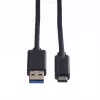 ROLINE - USB-kaabel - USB Type C (M) - 9-kontaktiline USB Type A (M) - 1 m (USB 3.1) - Vormitud - Must (11.02.9011)
