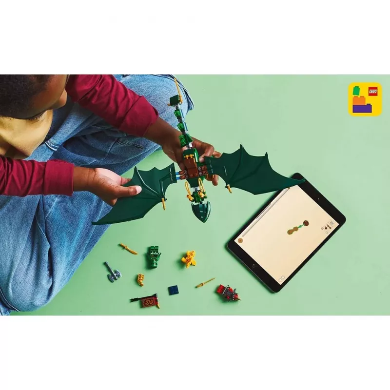 Ehitusmänguasjade komplekt LEGO NINJAGO 71829 Lloyd's roheline Forest Dragon, 128 tükki, 2 minifiguuri, vanusele 6+