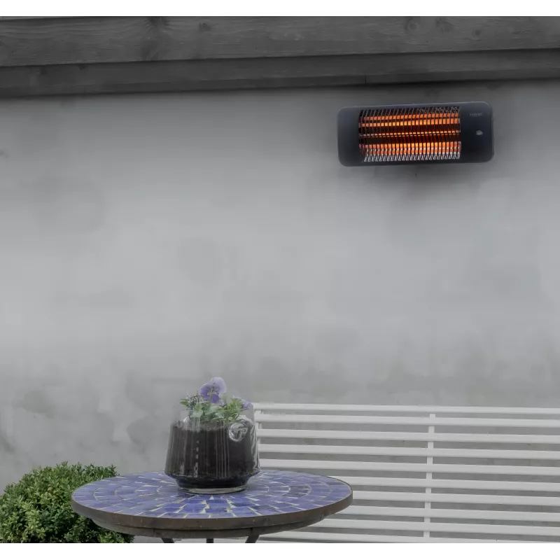 Kvartselektriline küttekeha SUNRED LUG-2000W — 2000 W, kvartsklaasiga element, välitingimustes kasutamiseks, seinale paigaldatav, IP24, must