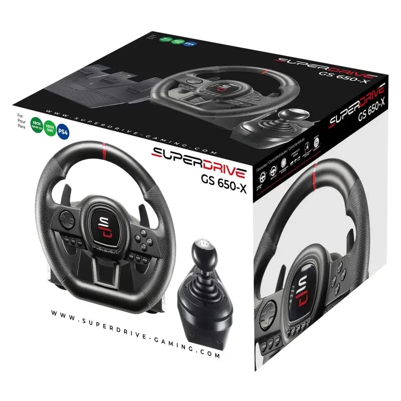 Rool + Pedaalid + Juhtkang Subsonic SA5658 Must USB PlayStation 4-le Xbox One'ile