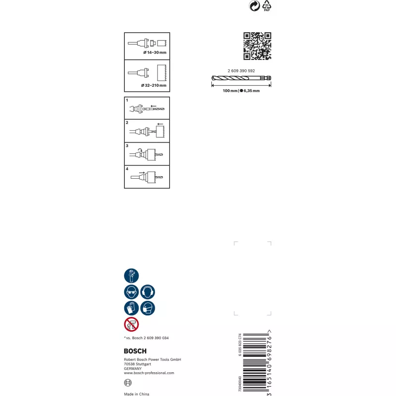 Adapterid Kuuskantpesa Bosch Q-Lock 2609390589