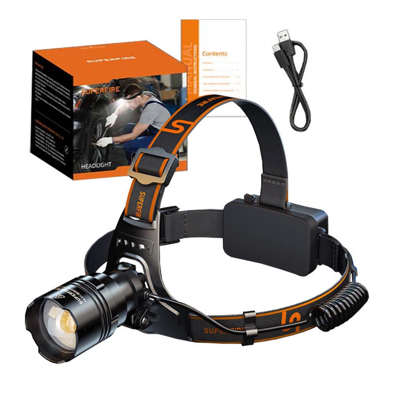 Laetav Superfire HL31 USB-C LED-pealamp 3000 luumenit