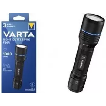 Taskulamp Varta F20R Aluminium laetava akuga, kompaktne käsitletav LED