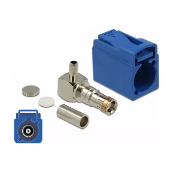 Koaksiaalpistik DELOCK 89715 — FAKRA C isane, 90° täisnurkne, 13,8×21,5×9,5 mm