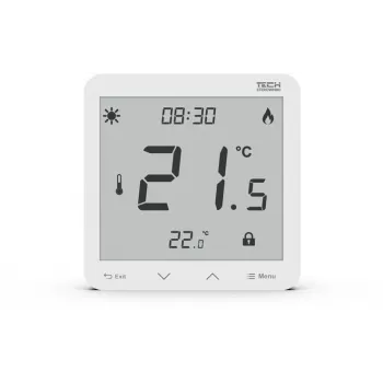 Süvistatav ruumitermostaat Tech ST-297z v3 programmeeritav valge — seinale paigaldatav temperatuuriregulaator