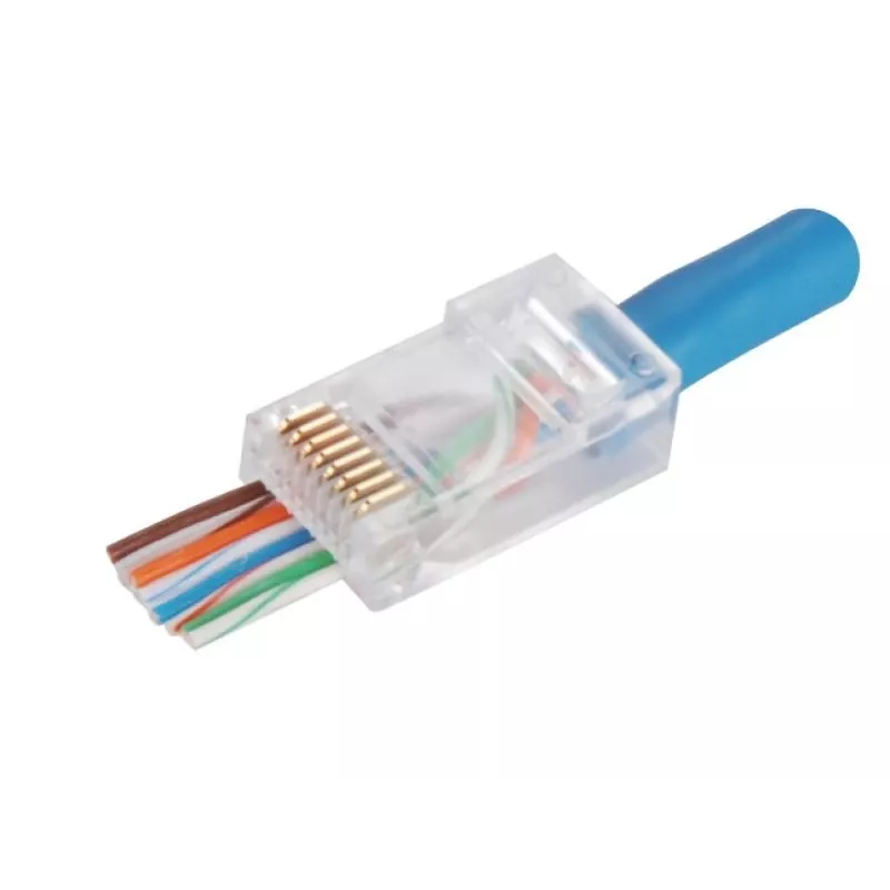 RJ-45 pistik Alantec WT118, RJ45 isane sirge, Cat5e, U/UTP (UTP), poolläbipaistev valge, pakk 100 tk