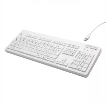 MAN&MACHINE Keyboard Very Cool white hügieeniline klaviatuur, pestav, 104 klahvi, DE (VC/DE/W5)