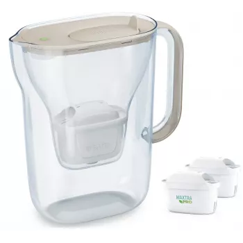Veefiltrikann BRITA Style Essential 2,4 L koos 2 asenduskassetiga (liivavärvi)