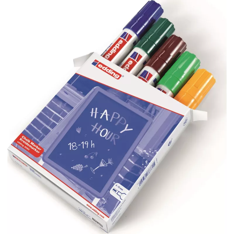 Kriidimarker Edding 4090 Meislitera Sinine Pruun Roheline Oranž 5 tk