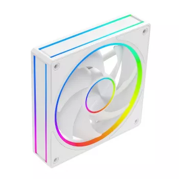Korpuse ventilaator MODECOM VOLCANO LOOP 120 ARGB Valge — 120 mm, ARGB-valgustus, PWM-tugi, 400–1400 p/min