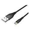 NATEC Kaabel USB-C/A 2.0 1m prati led must nailon